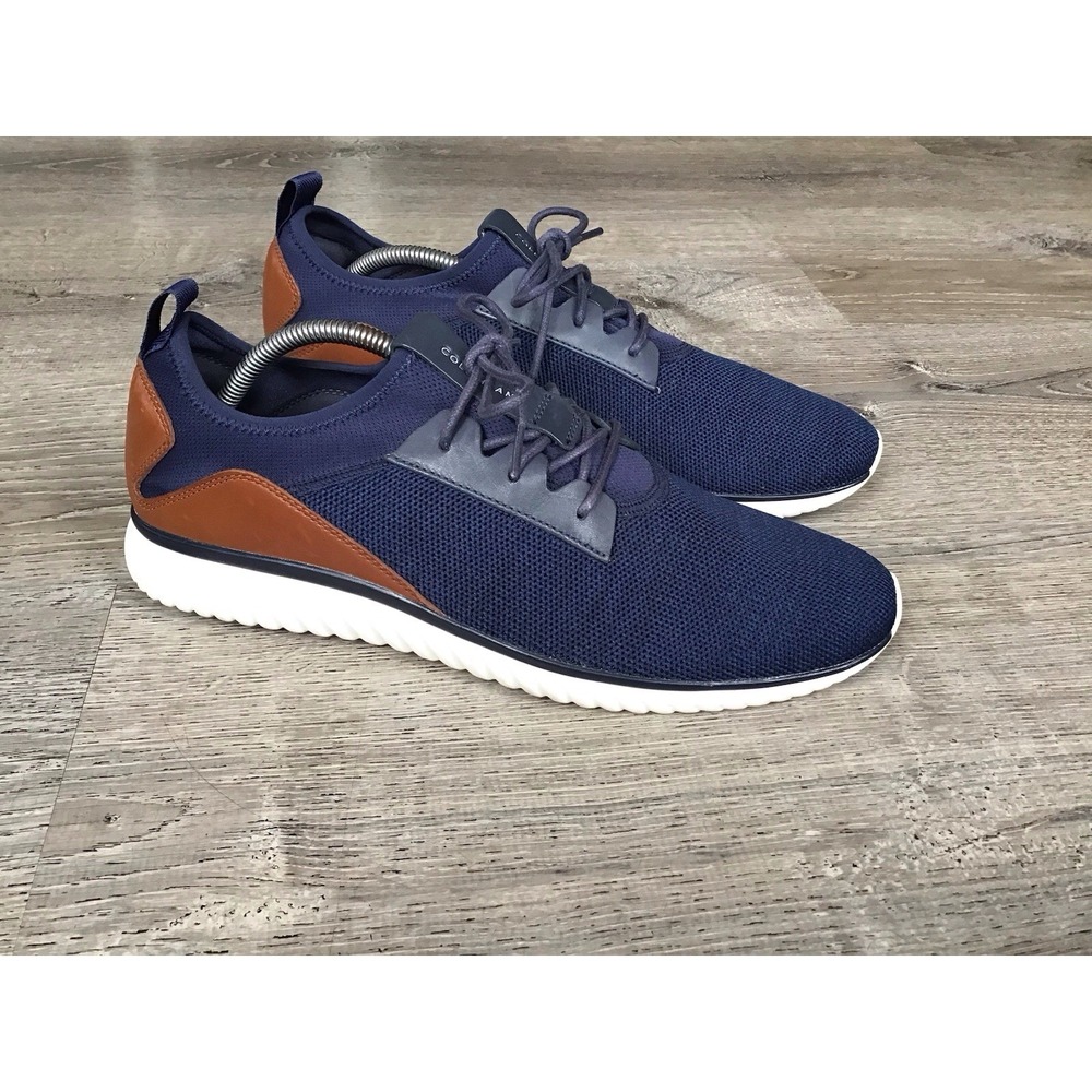 Cole Haan ZERØGRAND Stitchlite Knit Lace-Up Sneakers Blue Men's 11 M C32547